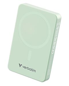 Verbatim Charge 'n' Go Essentials Magnetic Wireless Power Bank 10000 mAh Green