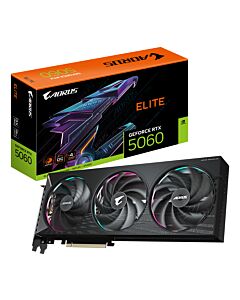 GIGABYTE AORUS GeForce RTX 5060 ELITE 8G Graphics Card - 8GB GDDR7, 128bit, PCI-E 5.0, 2722 MHz Core Clock, 3 x DisplayPort, 1 x HDMI, GV-N5060AORUS E-8GD