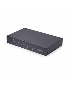 StarTech.com 4-Port KM Switch with Mouse Switching, USB Switch for Keyboard/Mouse, 3.5mm/USB Audio, Peripheral Sharing for 4 Computers, TAA Compliant