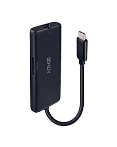 Lindy DST-Mini USB-C Laptop Mini Docking Station with 4K Support and 100W Pass-Through Charging