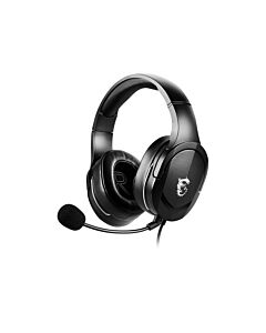 MSI IMMERSE GH20 Gaming Headset '3.5mm inline with audio splitter accessory, Black, 40mm Drivers, Unidirectional Mic, PC & Cross-Platform Compatibility'