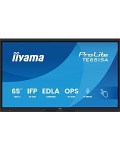 iiyama TE6515A-B1AG Signage Display Interactive flat panel 163.8 cm (64.5") Wi-Fi 550 cd/m² 4K Ultra HD Black Touchscreen Built-in processor Android TE6515A-B1AG