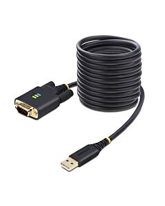 StarTech.com 10ft (3m) USB to Serial Adapter Cable, COM Retention, Interchangeable Screws/Nuts, USB-A to DB9 RS232, FTDI IC, ESD Protection, Windows/macOS/Linux 1P10FFC-USB-SERIAL