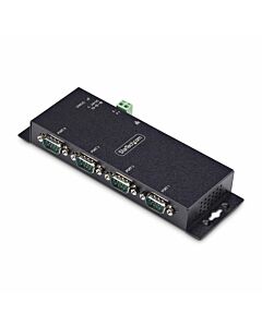 StarTech.com 4-Port Serial to Ethernet Adapter, IP Serial Device Server For Remote RS232 Devices, Wall/DIN Rail Mountable, Metal Housing, RJ45 LAN to DB9 Serial Converter