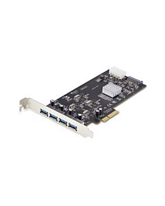 StarTech.com 4-Port USB PCIe Card, USB 3.2 5Gbps, PCI Express Expansion Card with 4x Independent USB Controllers, 4x USB-A Ports, Windows/macOS/Linux