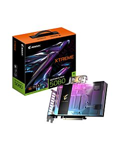GIGABYTE AORUS GeForce RTX 5080 XTREME WATERFORCE WB 16G Graphics Card - 16GB GDDR7, 256bit, PCI-E 5.0, 2805MHz Core Clock, 3 x DP 2.1a, 1 x HDMI 2.1b, NVIDIA DLSS 4, GV-N5080AORUSX WB-16GD GV-N5080AORUSX WB-16GD