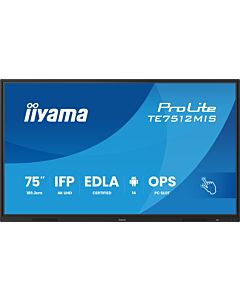 iiyama TE7512MIS-B4AG Signage Display Kiosk design 190.5 cm (75") LCD Wi-Fi 400 cd/m² 4K Ultra HD Black Touchscreen Built-in processor Android 24/7 TE7512MIS-B4AG