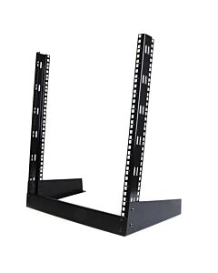 StarTech.com 2-Post 12U Desktop Server Rack, Small Open Frame 19in Computer Rack, Compact Network Rack for AV / Studio / Data / IT Equipment - Free Standing Two-Post Home/Office Rack RK12OD