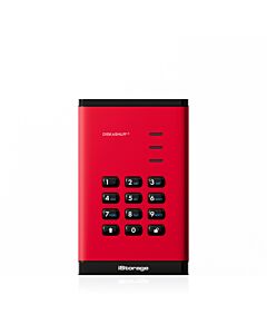 iStorage diskAshur³ HDD 2TB Red | Secure Portable Hard Drive | FIPS 140-3 Level 3 Complaint |Common Criteria EAL 5+ | PIN protected | AES-XTS 256-bit hardware encryption | GDPR, TAA Compliant | Dust/Water Resistant |