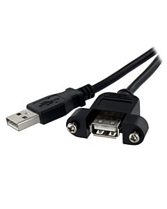 StarTech.com 3 ft Panel Mount USB Cable A to A - F/M USBPNLAFAM3