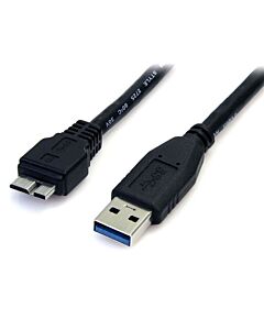 StarTech.com 0.5m (1.5ft) Black SuperSpeed USB 3.0 Cable A to Micro B - M/M