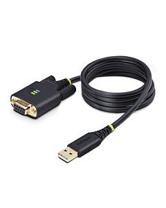 StarTech.com 3ft (1m) USB to Null em Serial Adapter Cable, Interchangeable DB9 Screws/Nuts, COM Retention, USB-A to RS232, FTDI, Level-4 ESD Protection, Windows/macOS/CheOS/Linux - Rugged TPE Construction 1P3FFCNB-USB-SERIAL