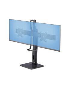 StarTech.com Crossbar Dual Monitor Desk Stand For Double 27-inch Screens, VESA Mount 75x75/100x100, Toolless Height Adjustment, Up To 13.2lb (6kg) Per Display