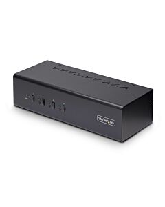 StarTech.com 4-Port Dual-Monitor DisplayPort KVM Switch, 4K 60Hz, 2x USB 5Gbps Hub Ports, 2x USB 2.0 HID Ports, Hotkey and Push-Button Switching, TAA Compliant - 3.5mm Audio, HDCP