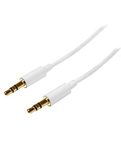 StarTech.com 1m White Slim 3.5mm Stereo Audio Cable - Male to Male