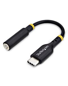 StarTech.com 5in (12.7cm) USB-C to 3.5mm TRRS Headphone/Headset Jack Audio Adapter, USB Type-C Aux Dongle, 32-bit DAC, Supports USB-C/Thunderbolt, Laptop/Phone/Tablet USBCAUDIO2
