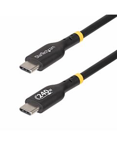 StarTech.com 6ft USB-C Charging Cable, USB-IF  USB C Cable, 240W PD EPR, USB 2.0 Type-C Laptop Charger Cord, USB-C Data Transfer Cable, TPE Jacket, M/M USB2EPR6F