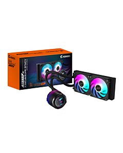 GIGABYTE AORUS WATERFORCE X II 240 AIO Liquid CPU Cooler - 2x120mm ARGB Fans, full-color LCD, DAISY-CHAIN, Intel LGA 1851 and AMD AM5 Compatible