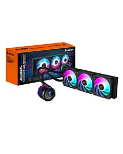 GIGABYTE AORUS WATERFORCE X II 360 AIO Liquid CPU Cooler - 3x120mm ARGB Fans, full-color LCD, MAGNETIC interlocking mechanism, DAISY-CHAIN, Intel LGA 1851 and AMD AM5 Compatible