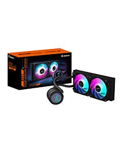 GIGABYTE AORUS WATERFORCE II 240 AIO Liquid CPU Cooler - 2x120mm ARGB Fans, slide-in interlocking mechanism, DAISY-CHAIN, Intel LGA 1851 and AMD AM5 Compatible
