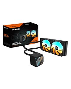 GIGABYTE GAMING 240 Liquid CPU Cooler- 2x120mm ARGB Fans, slide-in interlocking mechanism, DAISY-CHAIN, Intel LGA 1851 and AMD AM5 Compatible