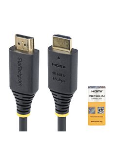 StarTech.com 1.6ft (50cm) Premium  High Speed HDMI Cable, 4K 60Hz/1440p 144Hz, HDR10/HDCP 2.2/ARC, 18Gbps, UHD HDMI 2.0 Cord for TV/Monitor/Display, TPE Jacket HDMI2-CABLE-4K60-50C