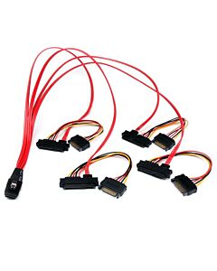 StarTech.com 50cm Internal Serial Attached SCSI Mini SAS Cable - SFF8087 to 4x SFF8482 SAS808782P50