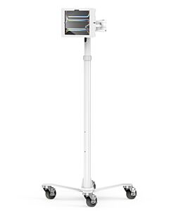 Compulocks iPad Pro M4 11" (2024), Apex Enclosure Rolling Cart - Rise Freedom Extended White 660REACHUCLGVWMB