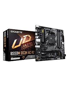 GIGABYTE B550M DS3H AC R2 Motherboard - AMD Ryzen 5000 CPUs, 5+3 Phases VRM, up to 4733MHz DDR4 (O.C.), 1xPCIe 4.0 + 1xPCIe 3.0 M.2, Wi-Fi 5, 1GbE LAN, USB 3.2 Gen 1 B550M DS3H AC R2