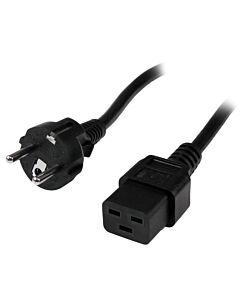StarTech.com 2m (6ft) Computer Power Cord, 16AWG, EU Schuko to C19, 16A 250V, Black Replacement AC Power Cord, Printer Power Cord, PC Power Supply Cable, Monitor Power Cable - UL Listed