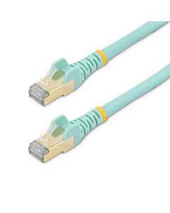 StarTech.com 2m CAT6a Ethernet Cable - 10 Gigabit Shielded Snagless RJ45 100W PoE Patch Cord - 10GbE STP Network Cable w/Strain Relief - Aqua Individually Tested/Wiring is UL /TIA 6ASPAT2MAQ