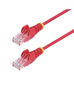 StarTech.com 1m Red Slim CAT6 Ethernet Cable, Snagless, 100W PoE, UTP, LSZH, 28AWG Pure Bare Copper Wire, Slim RJ45 Network Patch Cord w/Strain Reliefs, Individually Tested N6PAT100CMRDS