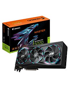 GIGABYTE AORUS GeForce RTX 5070 MASTER 12G Graphics Card - 12GB GDDR7, 192bit, PCI-E 5.0, 2715 MHz Core Clock, 3 x DP 2.1a, 1 x HDMI 2.1b, NVIDIA DLSS 4, GV-N5070AORUS M-12GD
