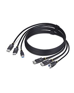 StarTech.com 6ft (1.8m) Dual-DisplayPort and USB 5Gbps KVM Cable, 4K 60Hz, Universally Compatible DP 1.2/USB 3.0 Combo Cable for Dual-Monitor KVM Switches