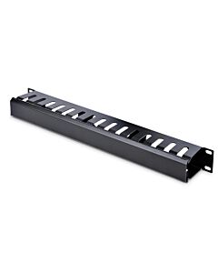 StarTech.com Horizontal 1U Server Rack Cable Management Finger Duct w/ Cover - 19" Network Rack Wire Duct Raceway Panel - Slotted Wire Duct CMDUCT1UX