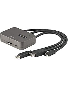 StarTech.com 3-in-1 Multiport to HDMI Adapter - 4K 60Hz USB-C, HDMI or Mini DisplayPort to HDMI Converter for Conference Room - Digital AV Video Adapter to Connect HDMI Monitor/Display CDPHDMDP2HD