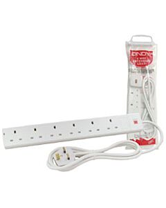 Lindy 5m 6-Way UK Mains Power Extension, White