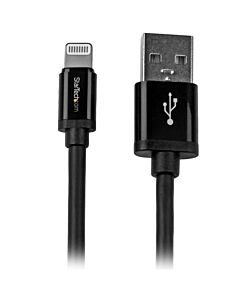 StarTech.com 2 m (6 ft.) USB to Lightning Cable - Long iPhone / iPad / iPod Charger Cable - Lightning to USB Cable - Apple MFi  - Black USBLT2MB