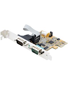 StarTech.com 2-Port PCI Express Serial Card, Dual Port PCIe to RS232 (DB9) Serial Card, 16C1050 UART, Standard or Low Profile Brackets, COM Retention, For Windows & Linux