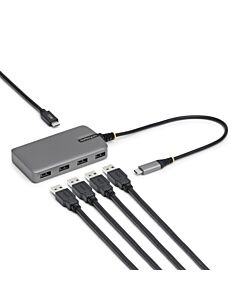 StarTech.com 4-Port USB-C Hub, 5Gbps, Bus Powered, USB C to 4x USB-A Hub with USB-C Auxiliary Power Input, 1ft/30cm Host Cable, Portable Desktop/Laptop USB Hub