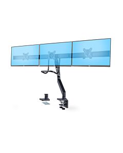 StarTech.com Crossbar Triple Monitor Desk Mount For Up To Three 27in Screens, VESA 75x75/100x100, Tool-Less Arm Adjustments, C-Clamp/Gmet, Spring-Assisted Arm 3M1A3SG-MONITOR-ARM