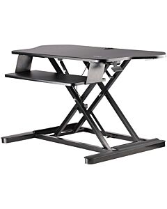 StarTech.com Corner Sit Stand Desk Converter with Keyboard Tray - Large Surface (35" x 21") - Height Adjustable Ergonomic Desktop/Tabletop Standing Workstation - Supports Dual Monitors ARMSTSCORNR