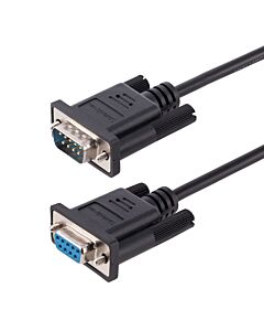 StarTech.com 3m RS232 Serial Null em Cable, Crossover Serial Cable w/Al-Mylar Shielding, DB9 Serial COM Port Cable Female to Male, Compatible w/DTE Devices, Black, F/M 9FMNM-3M-RS232-CABLE