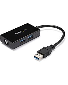 StarTech.com USB to Ethernet Adapter, USB 3.0 to 10/100/1000 Gigabit Ethernet LAN Converter for Laptops, 11.8in/30cm Attached Cable, USB to RJ45 Adapter, NIC Adapter, USB Network Adapter USB31000S2H