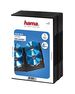 Hama DVD Quad Box, Black, Package of 5 pieces 4 discs 00051186
