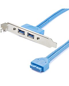 StarTech.com 2 Port USB 3.0 A Female Slot Plate Adapter USB3SPLATE