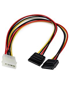 StarTech.com 12in LP4 to 2x SATA Power Y Cable Adapter PYO2LP4SATA