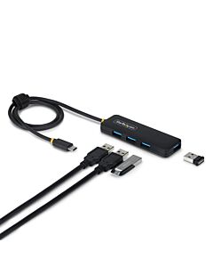 StarTech.com 4-Port USB-C Hub, 5Gbps, Bus Powered, USB-C to 4x USB-A Mini Hub, Extra Long 2ft/61cm Host Cable, PCR Plastic, Portable Desktop / Laptop USB Hub H5C4A-USB-HUB-2