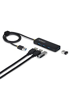 StarTech.com 4-Port USB-A Hub, 5Gbps, Bus Powered, USB-A to 4x USB-A Mini Hub, Extra Long 2ft/61cm Host Cable, PCR Plastic, Portable Desktop / Laptop USB Hub