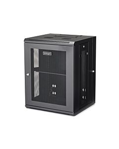 StarTech.com 4-Post 15U Wall Mount Network Cabinet with 1U Shelf, 19" Hinged Wall-Mounted Server Rack for Data / AV / Electronics / Computer Equipment, Flexible Vented Rack Enclosure RK1520WALHM